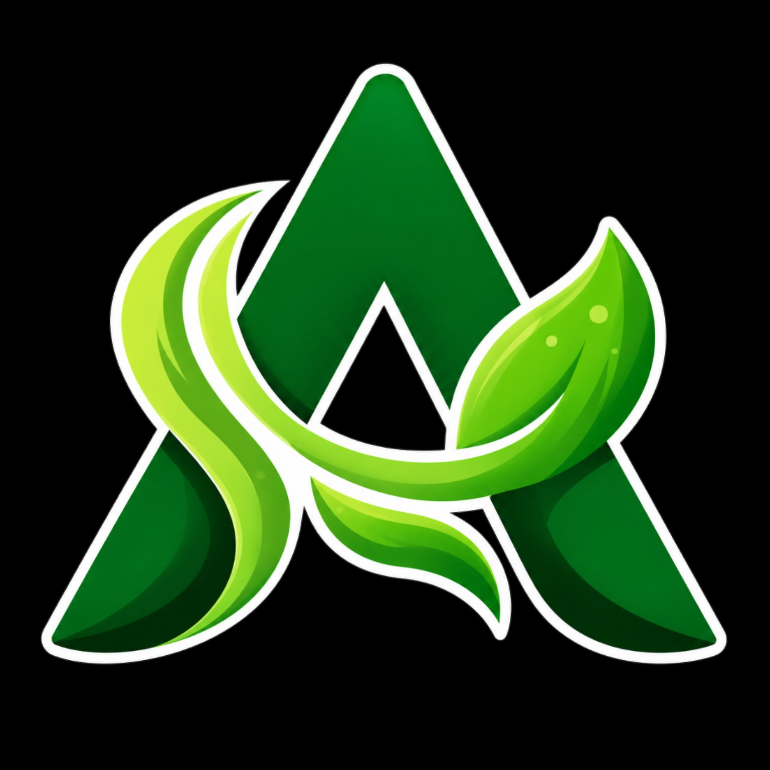 Ayur Nation green leaf emblem